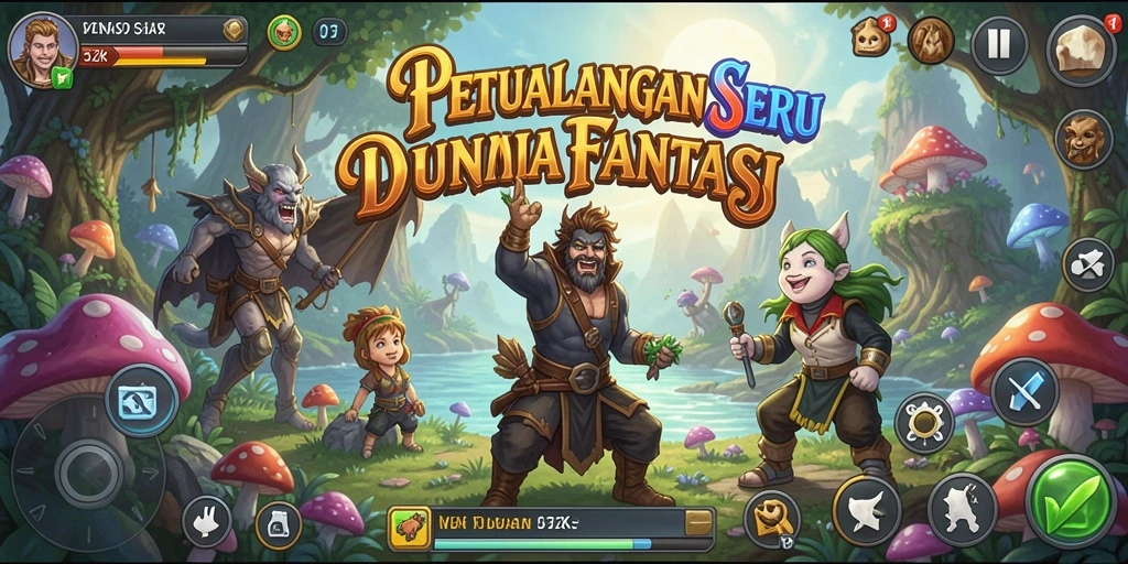 Tangkapan layar dari gameplay 5ZK yang menunjukkan keindahan dunia petualangan.