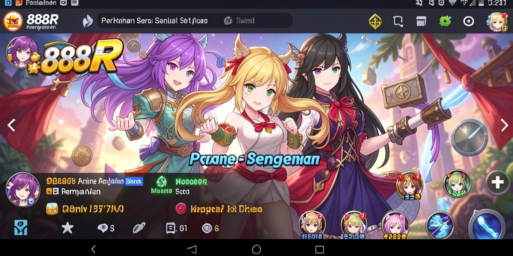 Screenshot utama 888R menampilkan aksi seru dalam permainan Anime.