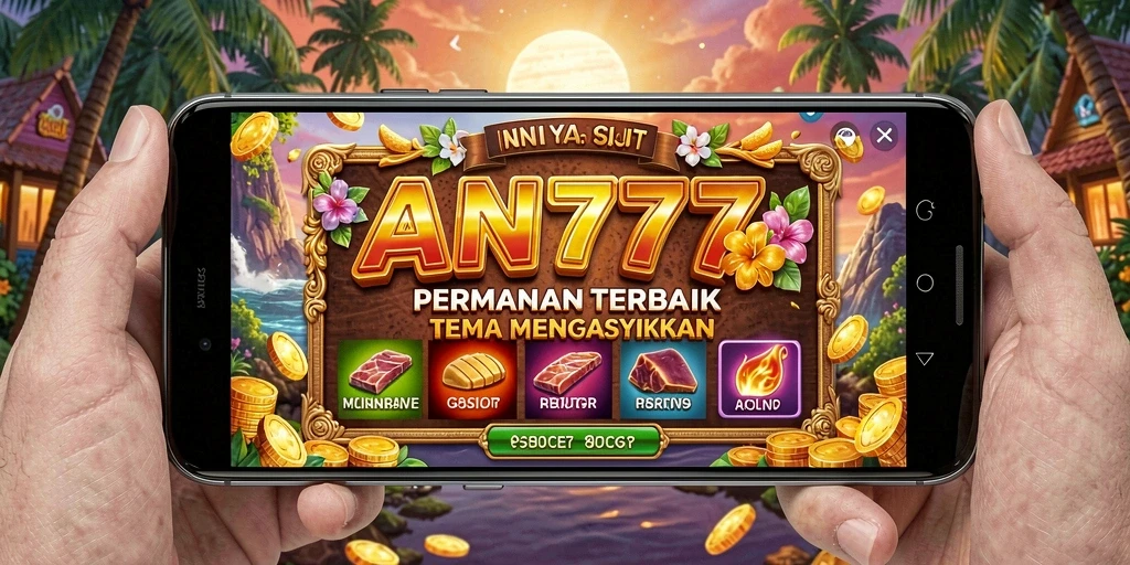 Screenshot permainan AN777 yang menunjukkan grafis slot yang memukau.