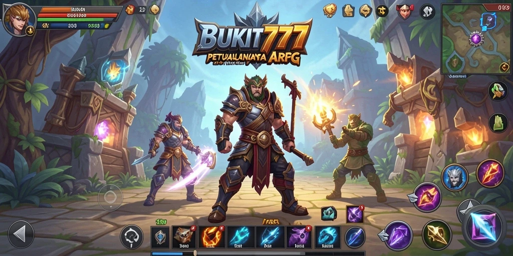 Tampilan gameplay ARPG yang menegangkan dalam BUKIT777.