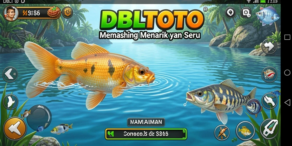 Gameplay menarik dalam DBLTOTO yang menunjukkan aktivitas memancing.