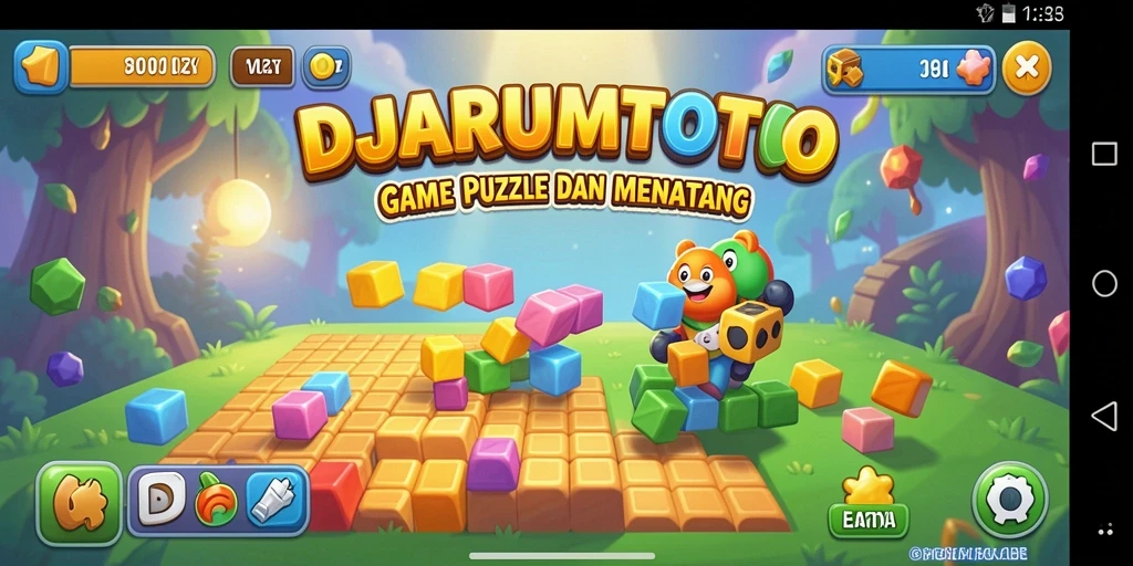 Tampilan gameplay menantang dari DJARUMTOTO yang penuh warna.