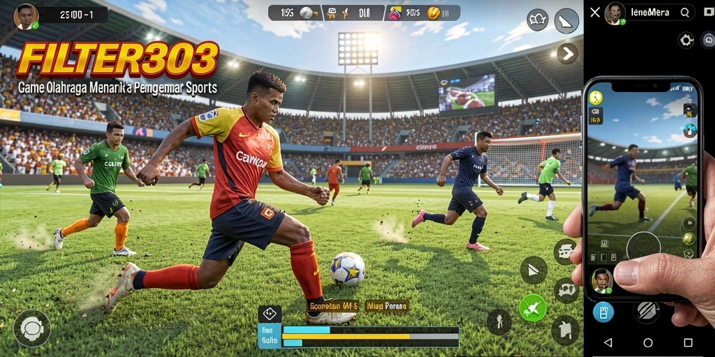 Gameplay seru FILTER303 dengan berbagai mode olahraga menarik.