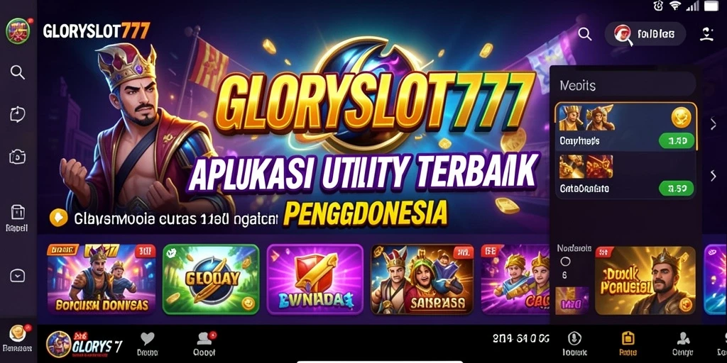 Tampilan antarmuka aplikasi GLORYSLOT777 yang intuitif.