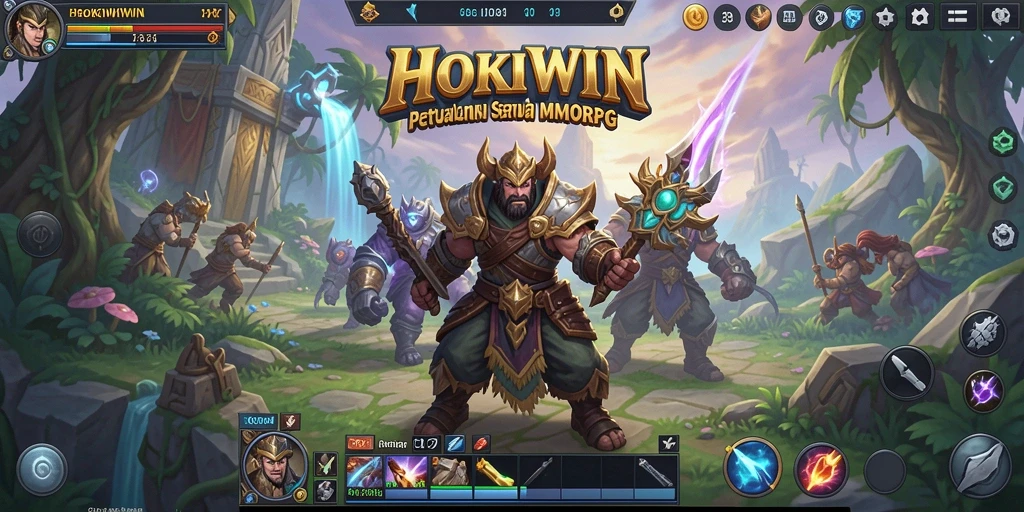 Tampilan screenshot HOKIWIN menunjukkan pertarungan seru dalam dunia MMORPG.