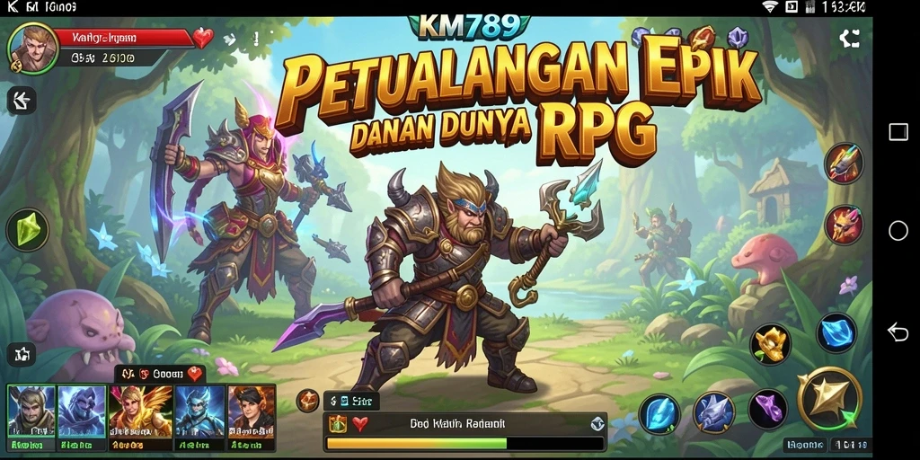 Tangkapan layar gameplay KM789 menampilkan aksi pertarungan yang seru dan karakter yang dinamis.