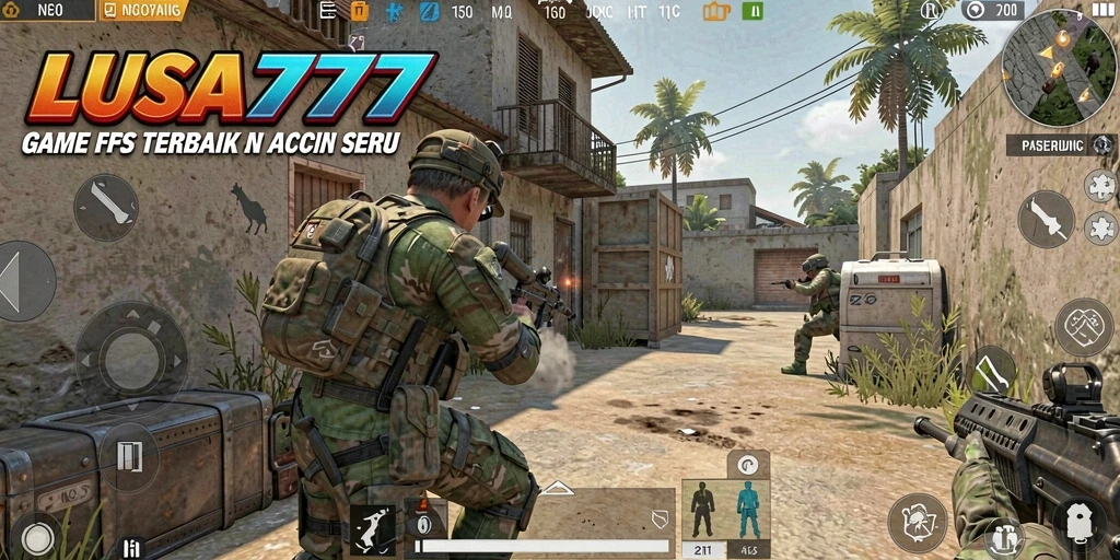 Screenshot gameplay LUSA777 dengan aksi tembak-menembak yang intens.