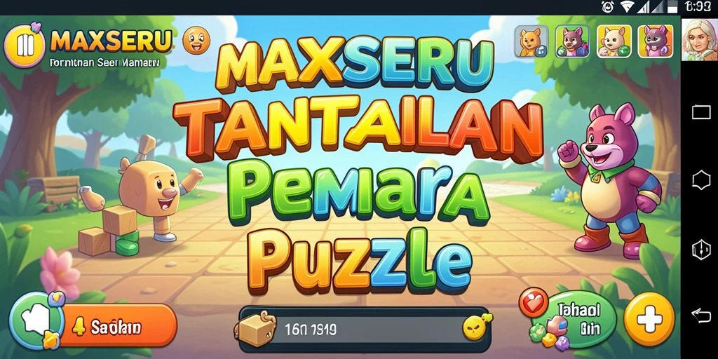Tampilan gameplay puzzle yang menantang dan menarik di MAXSERU.