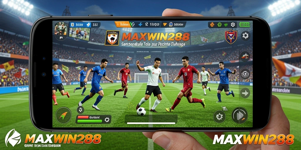 Tampilan gameplay menarik dari MAXWIN288 yang menunjukkan aksi sepak bola seru.