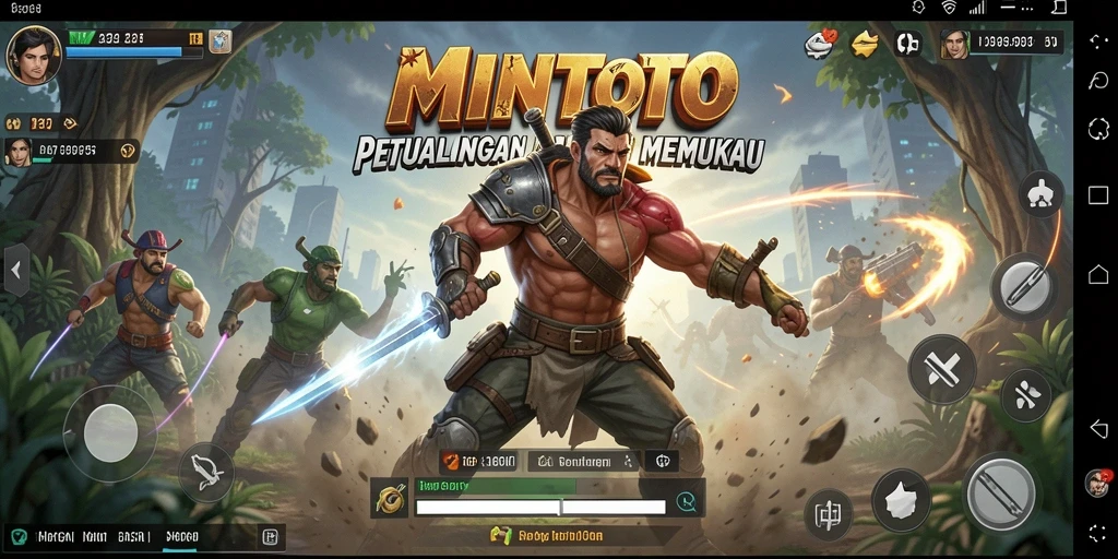 Menampilkan adegan aksi mendebarkan dalam gameplay MINTOTO.