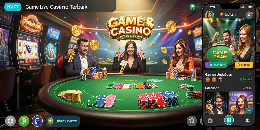 Tampilan gameplay NV77 yang menawan dalam sesi Live Casino.