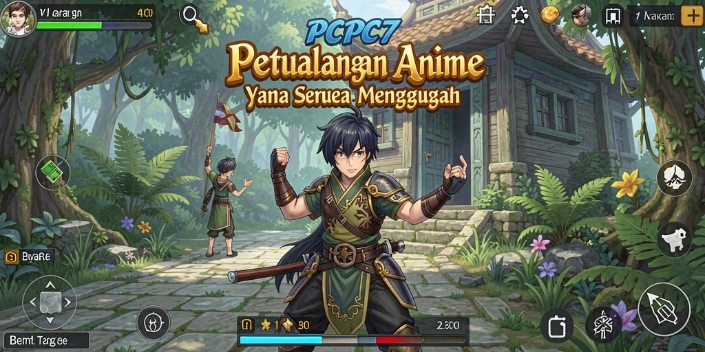 Screenshot gameplay PCPC7 menampilkan karakter Anime dalam aksi seru.