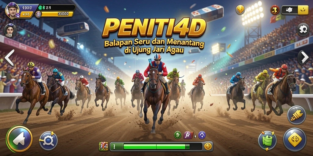 Gameplay balap seru di PENITI4D dengan mobil kencang.
