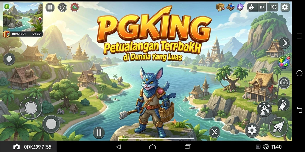 Tampilan gameplay PGKING yang memperlihatkan eksplorasi dunia terbuka.