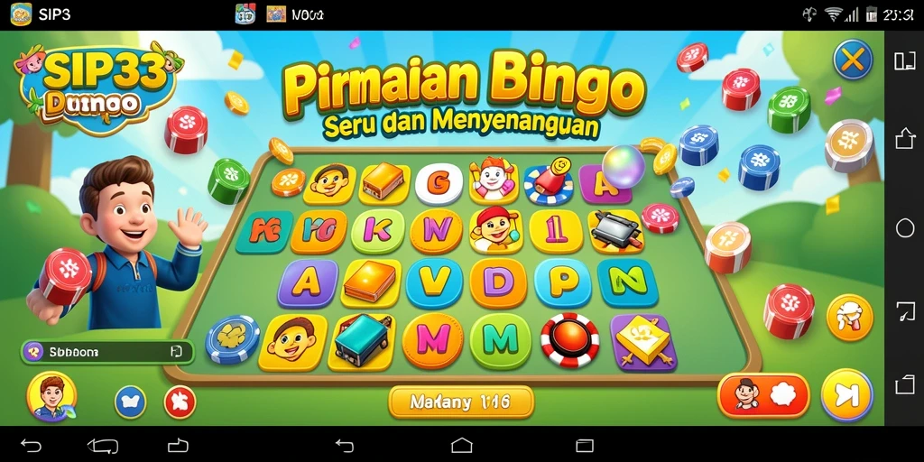 Tampilan utama SIP33 menunjukkan keseruan bermain Bingo.
