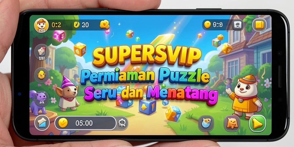 Screenshot gameplay SUPERSVIP yang menampilkan variasi puzzle yang menarik.