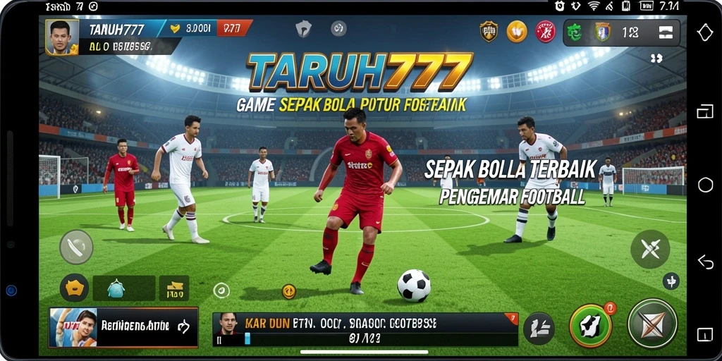 Menampilkan gameplay seru TARUH777 dalam pertandingan sepak bola.