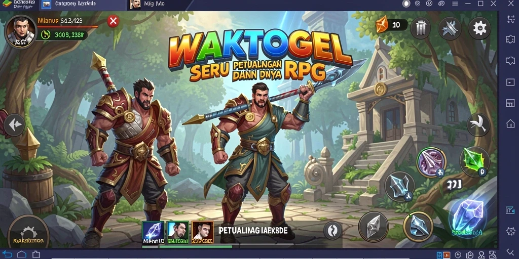 Gameplay RPG seru di WAKTOGEL yang penuh aksi dan petualangan.