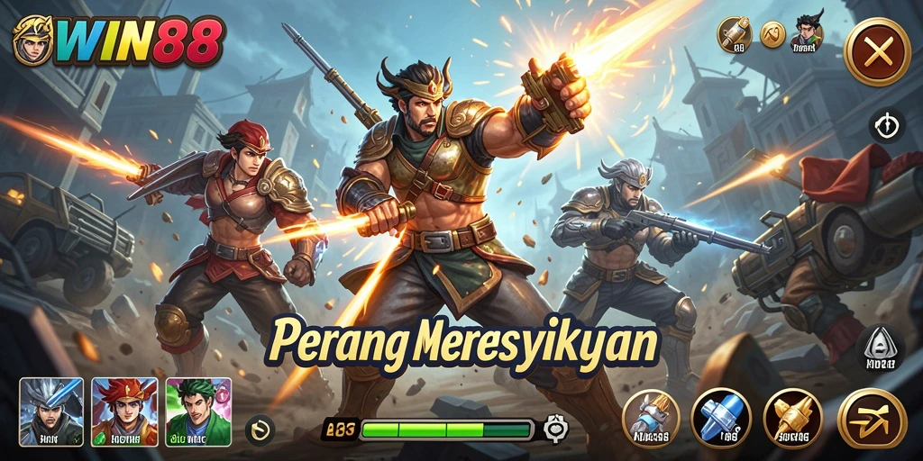 Screenshot gameplay WIN88 menampilkan pertempuran aksi yang mendebarkan.